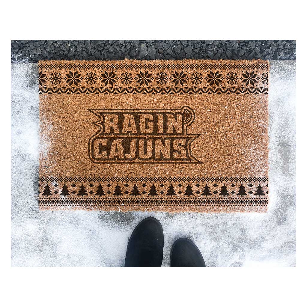 Team Coir Doormat Holiday Logo Louisiana State Lafayette Ragin Cajuns