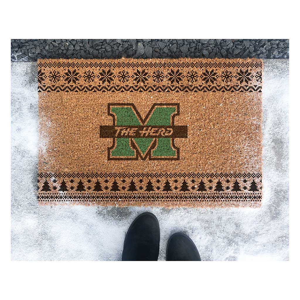 Team Coir Doormat Holiday Logo Marshall Thundering Herd