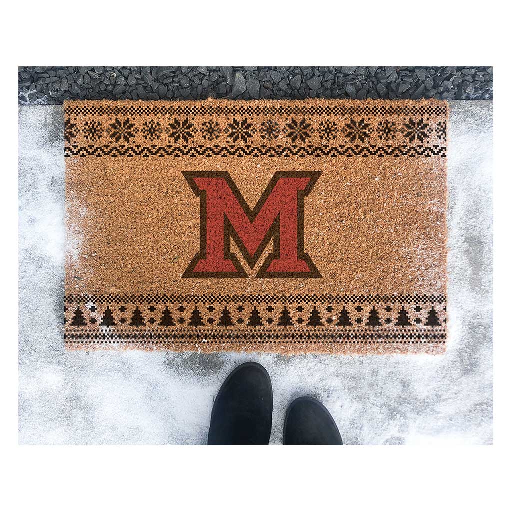 Team Coir Doormat Holiday Logo Miami of Ohio Redhawks