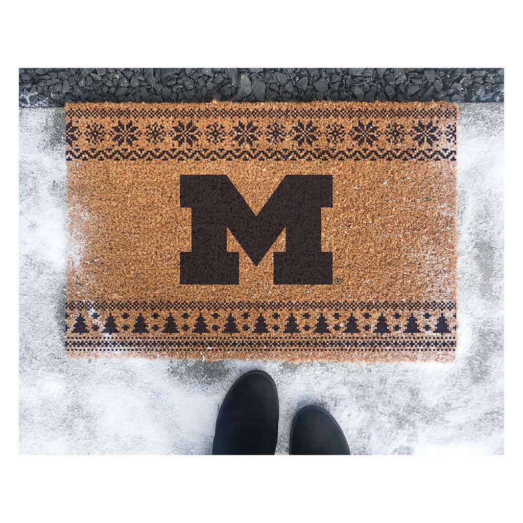 Team Coir Doormat Holiday Logo Michigan Wolverines