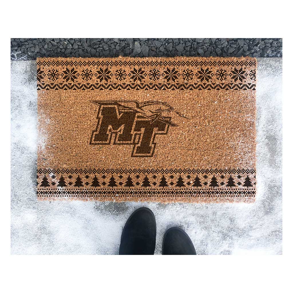 Team Coir Doormat Holiday Logo Middle Tennessee State Blue Raiders