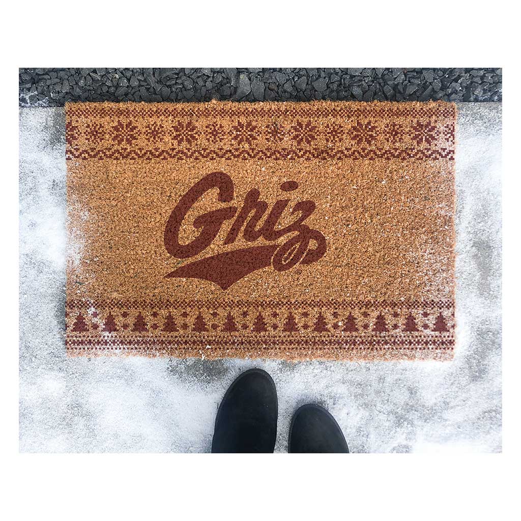 Team Coir Doormat Holiday Logo Montana Grizzlies