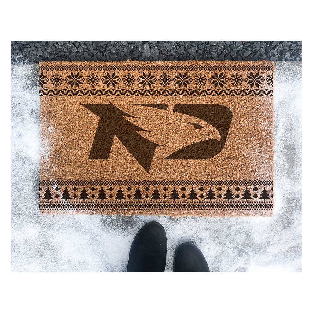 Team Coir Doormat Holiday Logo North Dakota Fighting Hawks