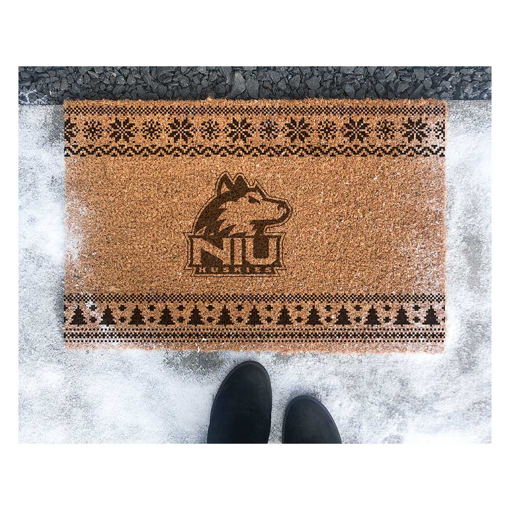 Team Coir Doormat Holiday Logo Northern Illinois Huskies