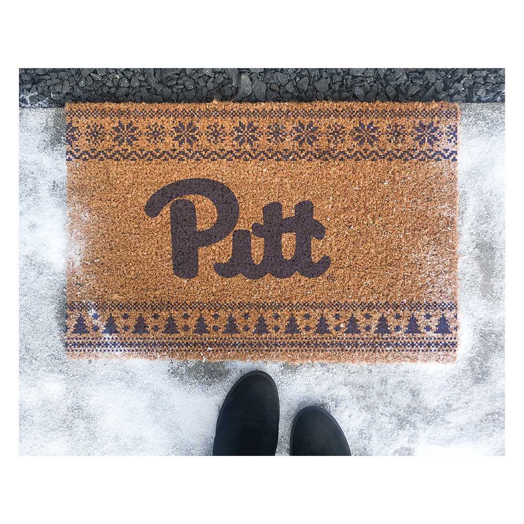 Team Coir Doormat Holiday Logo Pittsburgh Panthers