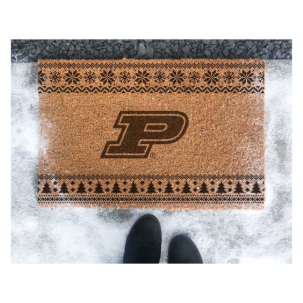 Team Coir Doormat Holiday Logo Purdue Boilermakers