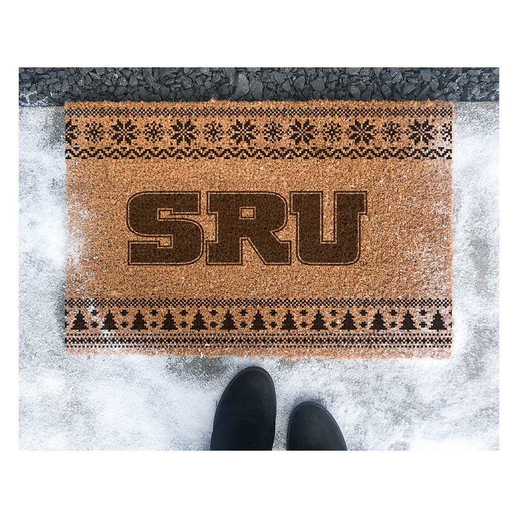 Team Coir Doormat Holiday Logo Slippery Rock The Rock