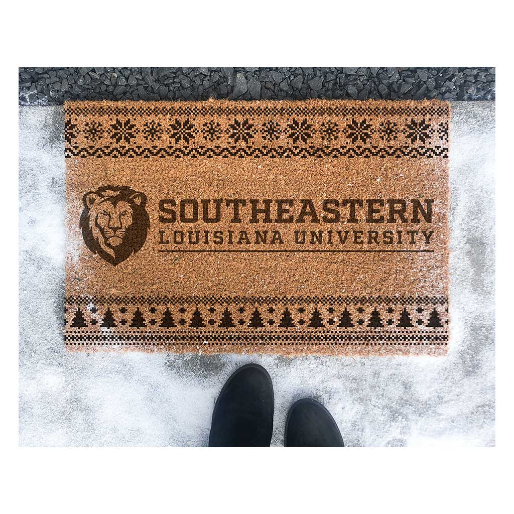 Team Coir Doormat Holiday Logo Southeastern Louisiana Lions