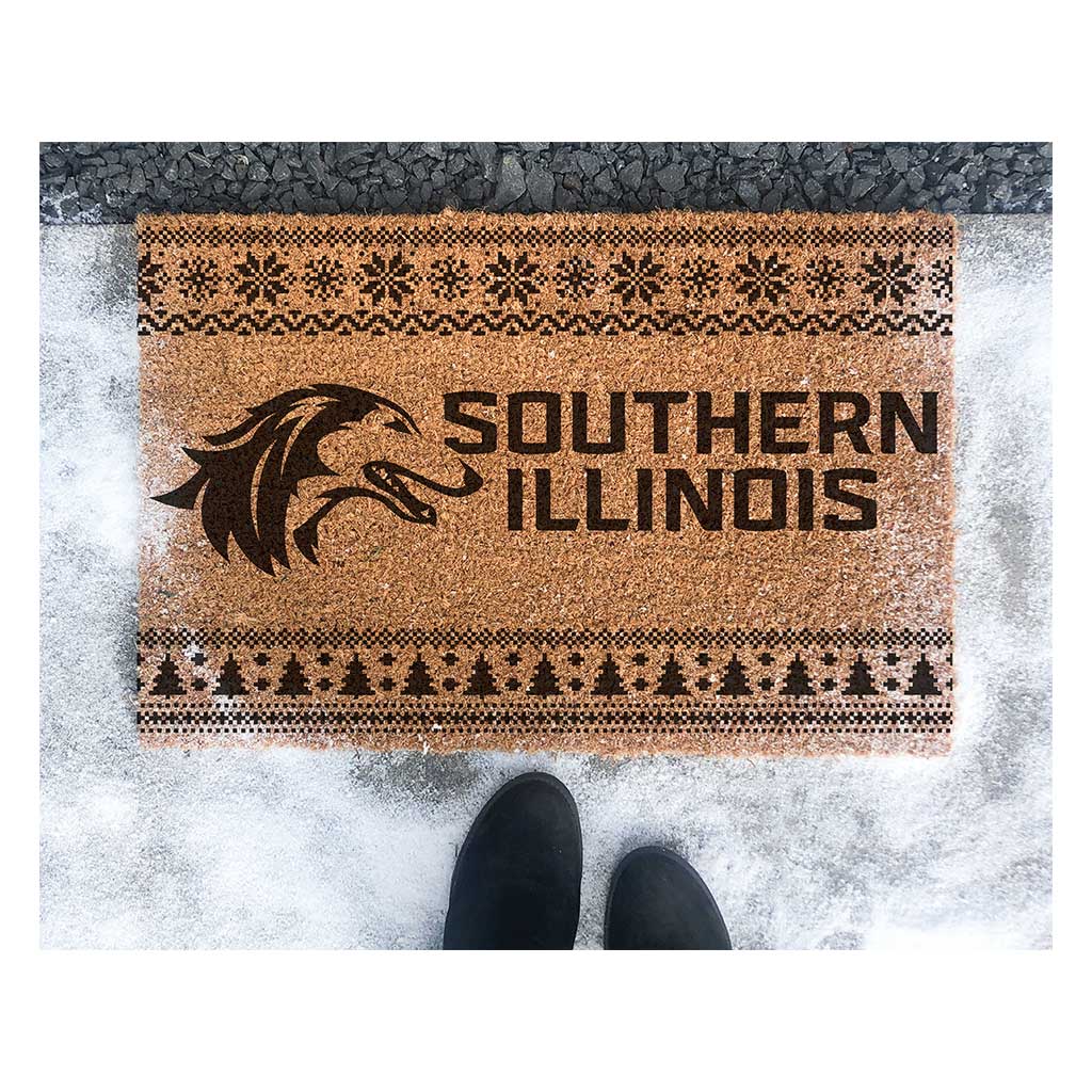 Team Coir Doormat Holiday Logo Southern Illinois Salukis