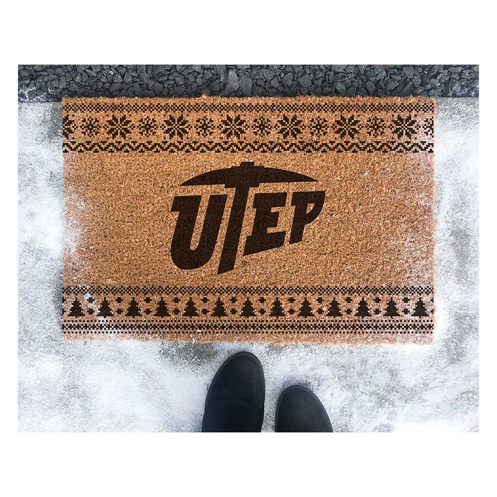 Team Coir Doormat Holiday Logo Texas at El Paso Miners