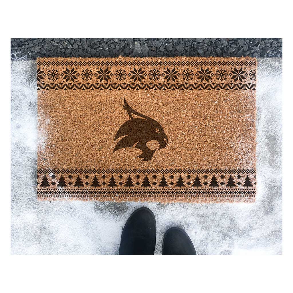 Team Coir Doormat Holiday Logo Texas State Bobcats