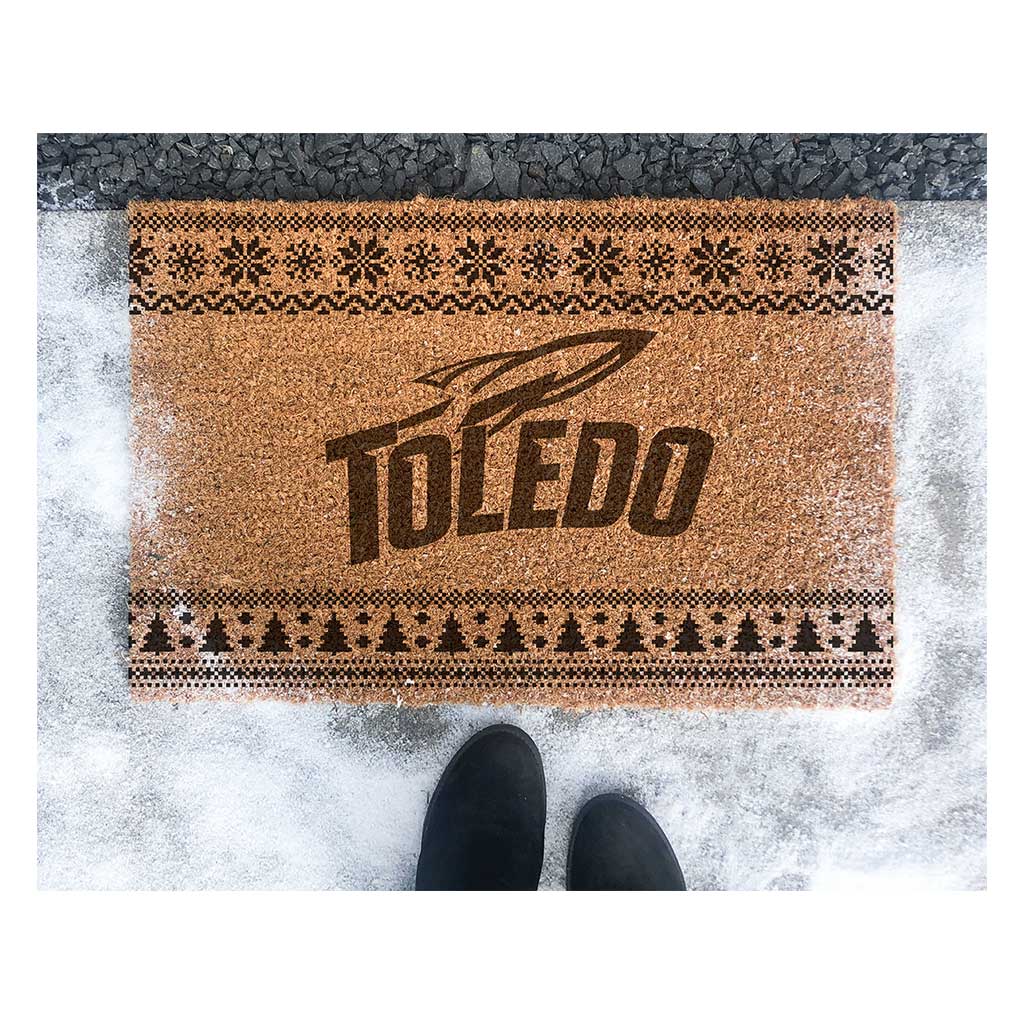 Team Coir Doormat Holiday Logo Toledo Rockets