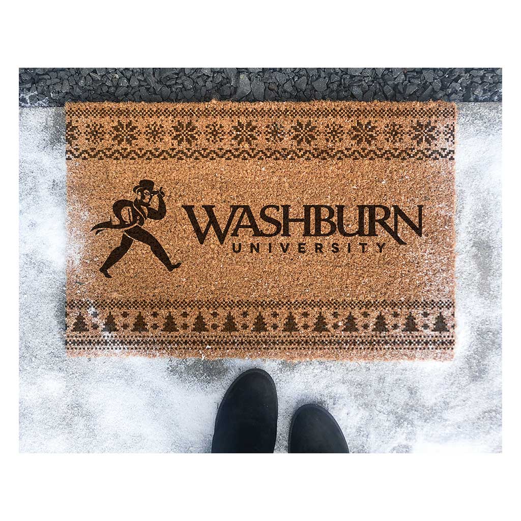 Team Coir Doormat Holiday Logo Washburn Ichabods