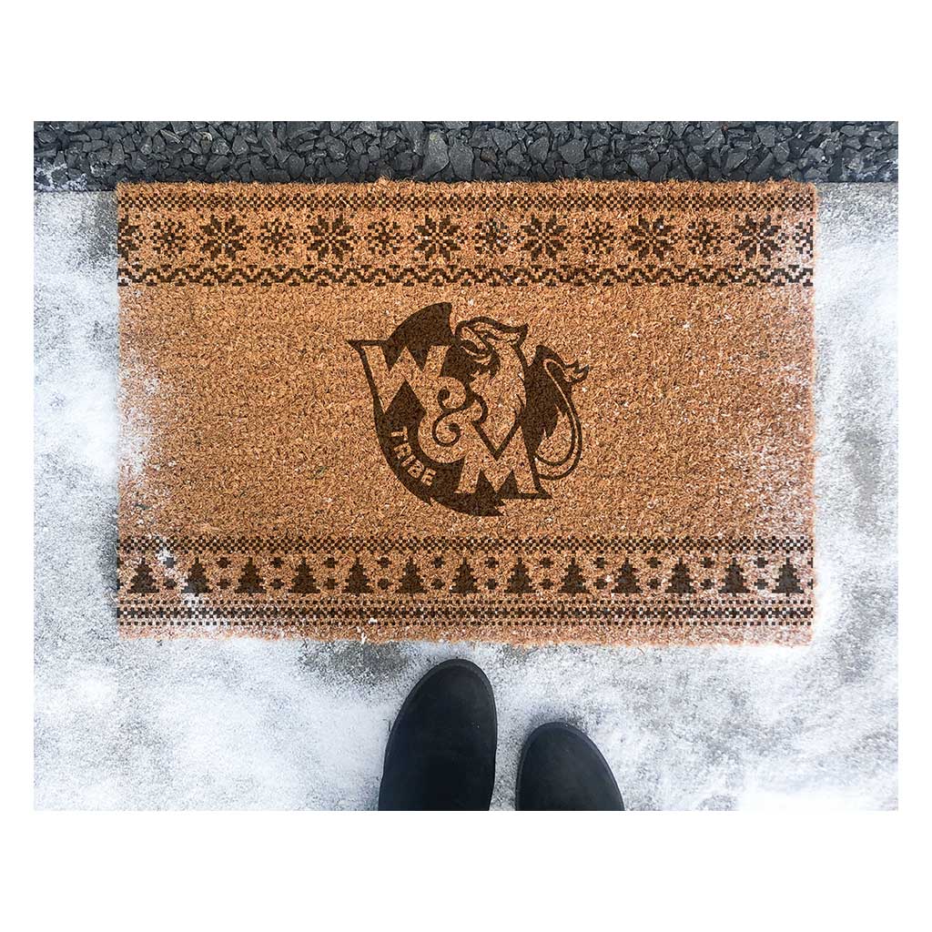 Team Coir Doormat Holiday Logo William and Mary Tribe