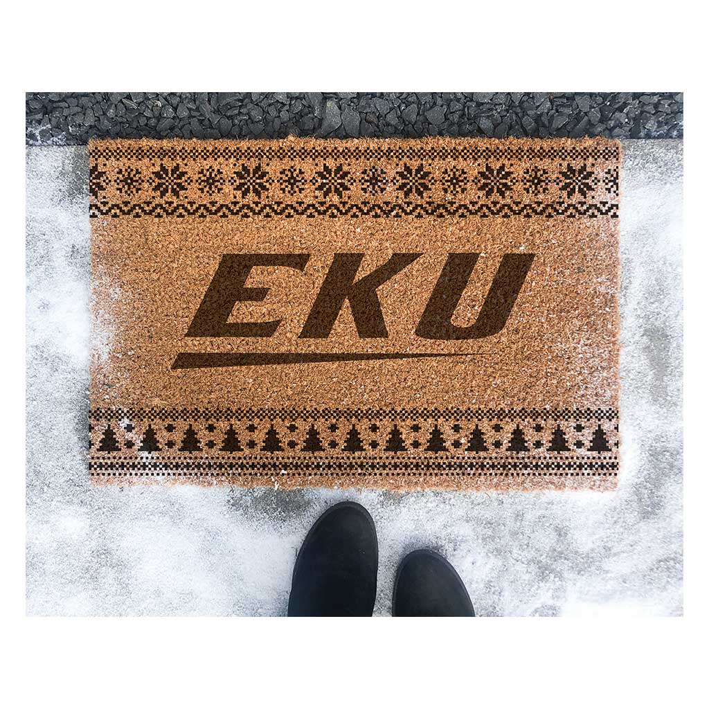 Team Coir Doormat Holiday Logo Eastern Kentucky University Colonels