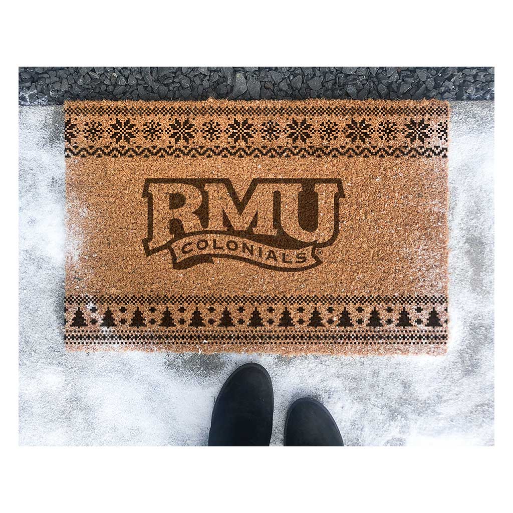 Team Coir Doormat Holiday Logo Robert Morris University Colonials