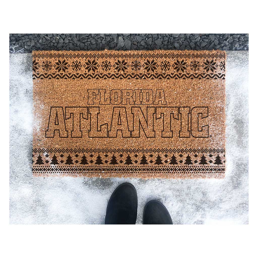 Team Coir Doormat Holiday Logo Florida Atlantic Owls