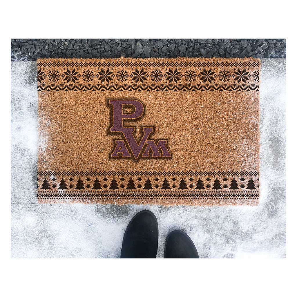 Team Coir Doormat Holiday Logo Prairie View A&M Panthers