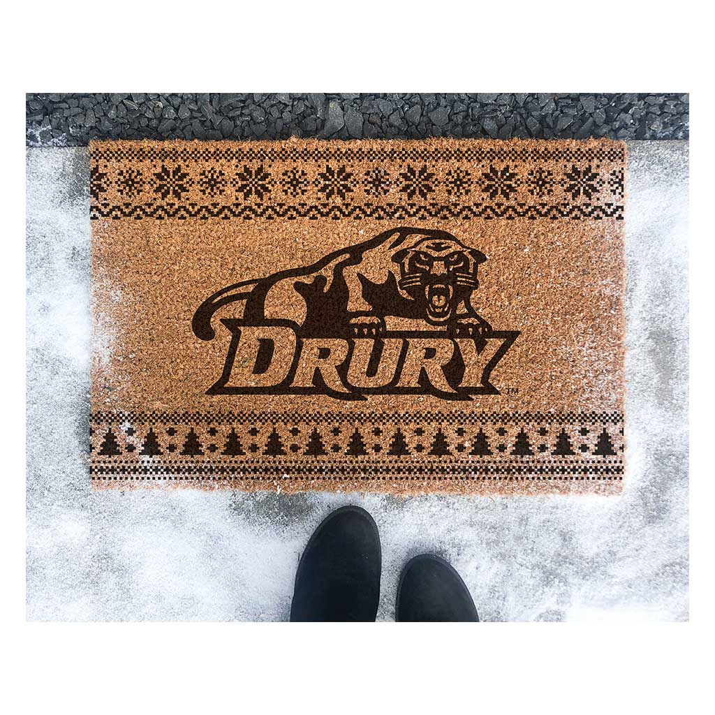 Team Coir Doormat Holiday Logo Drury University Panthers