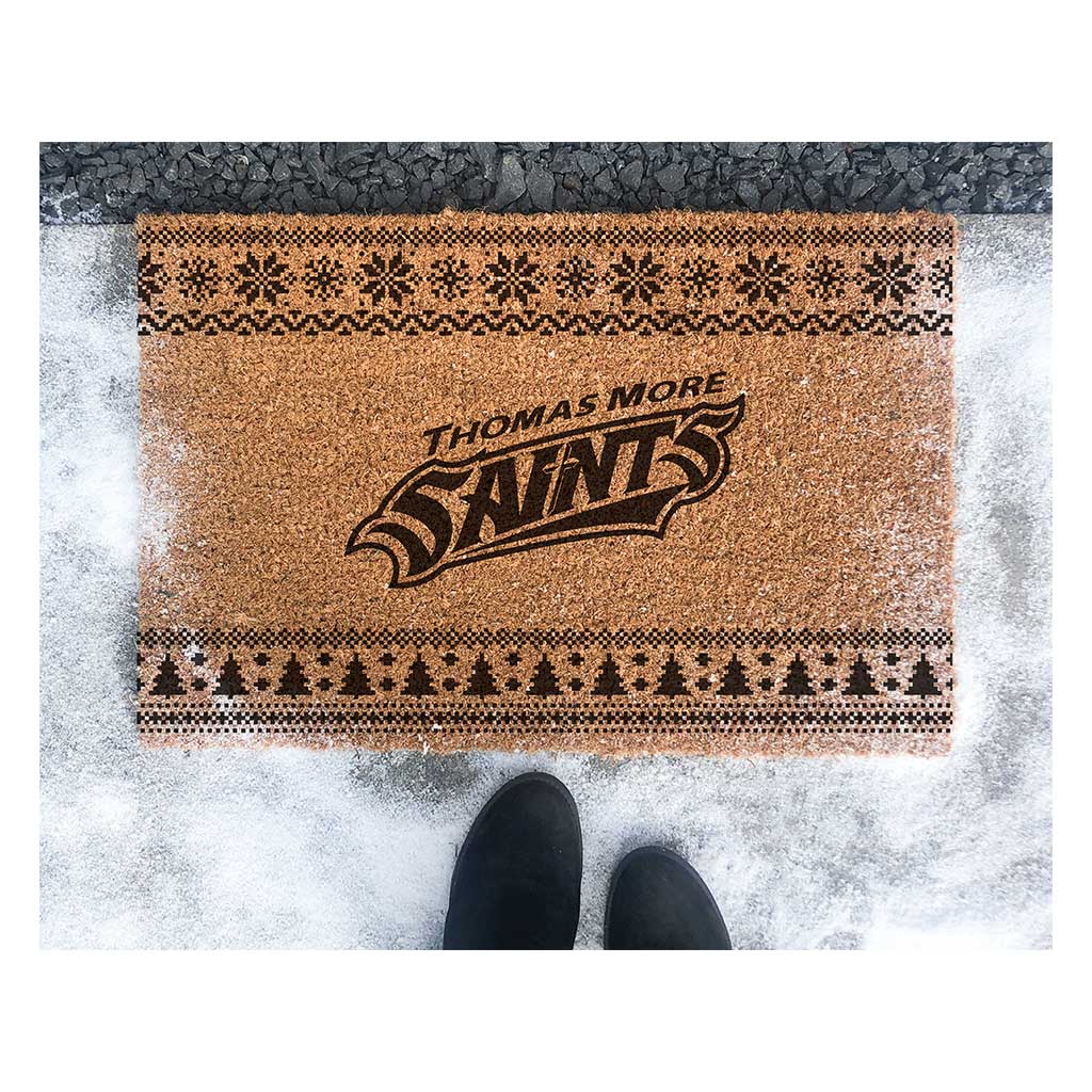 Team Coir Doormat Holiday Logo Thomas More University Saints