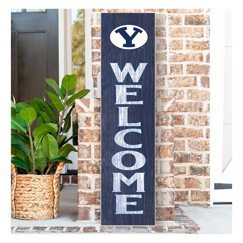 11x46 Leaning Sign Welcome Brigham Young Cougars