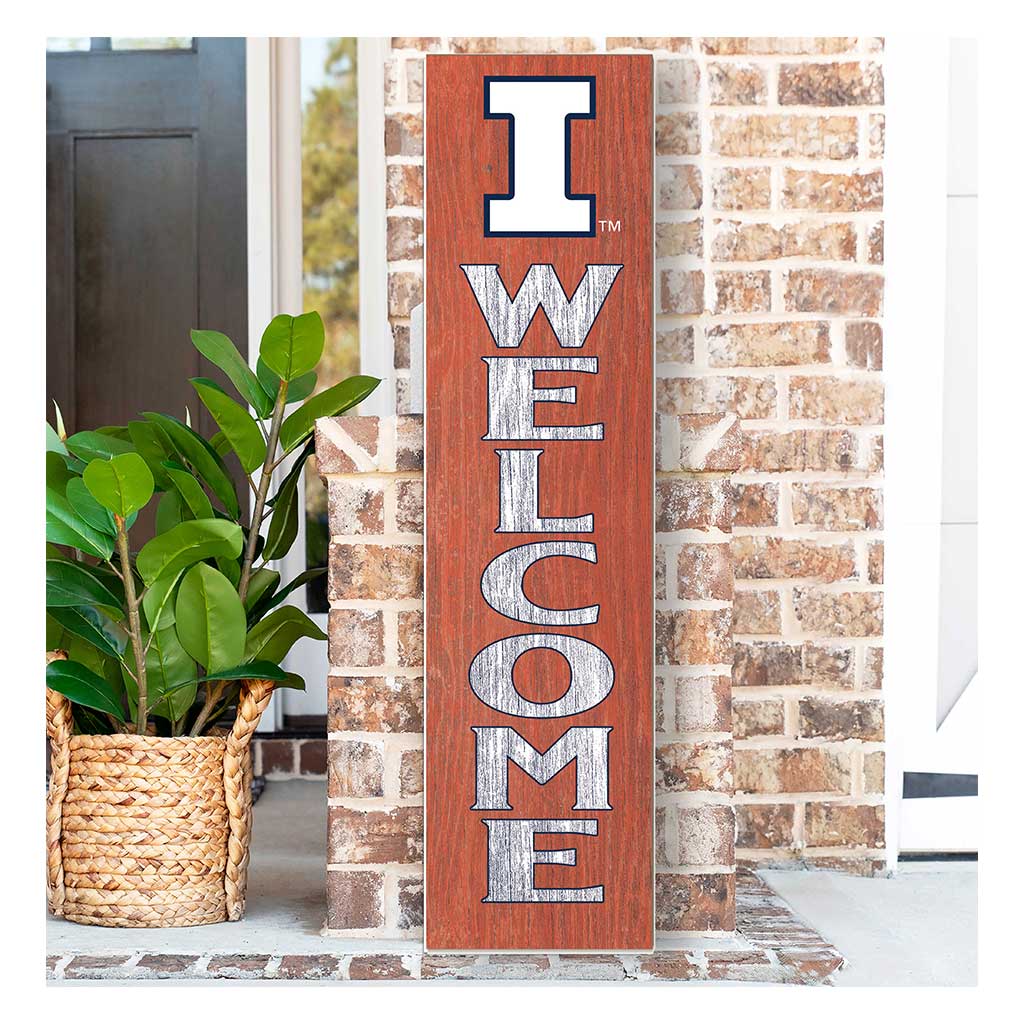11x46 Leaning Sign Welcome Illinois Fighting Illini