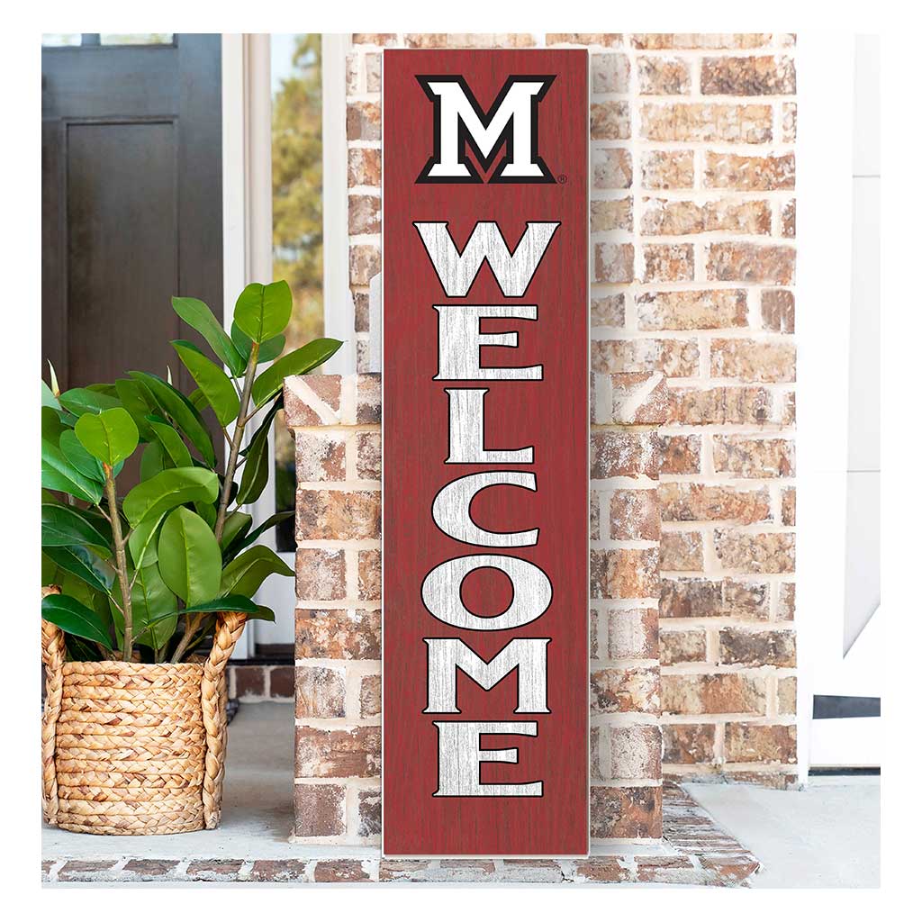 11x46 Leaning Sign Welcome Miami of Ohio Redhawks