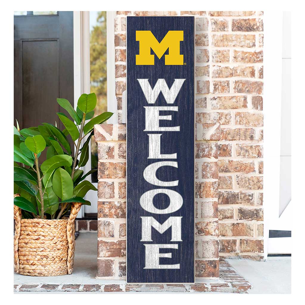 11x46 Leaning Sign Welcome Michigan Wolverines