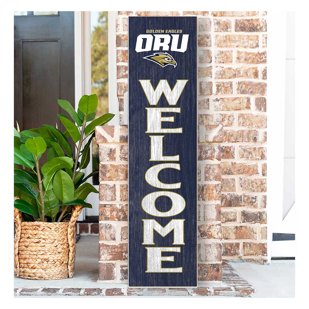 11x46 Leaning Sign Welcome Oral Roberts Golden Eagles