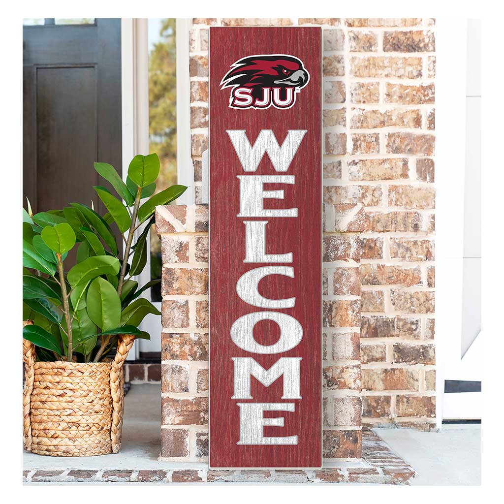 11x46 Leaning Sign Welcome Saint Joseph's Univ Hawks