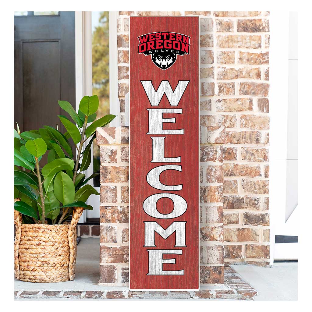 11x46 Leaning Sign Welcome Western Oregon Wolves