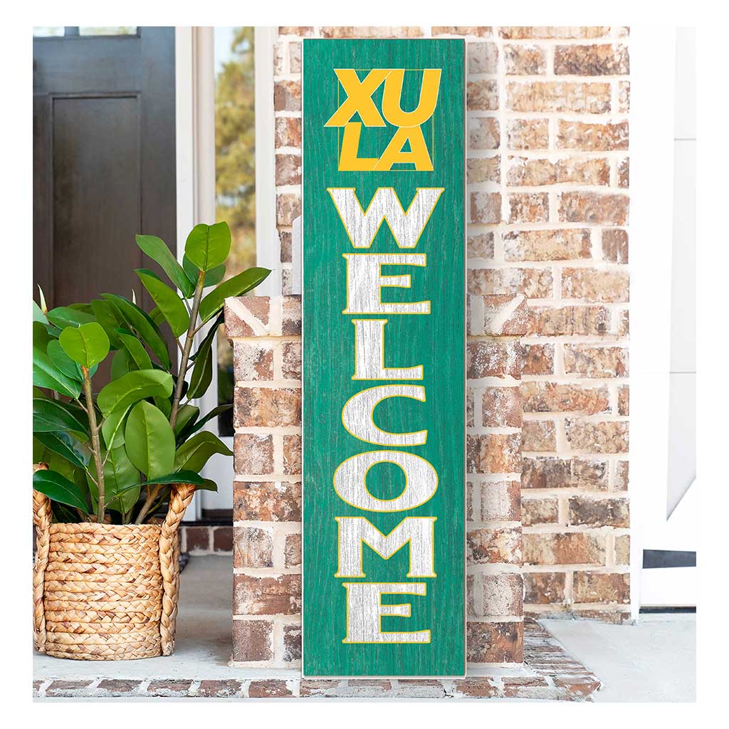 11x46 Leaning Sign Welcome Xavier University of Louisiana Gold Rush