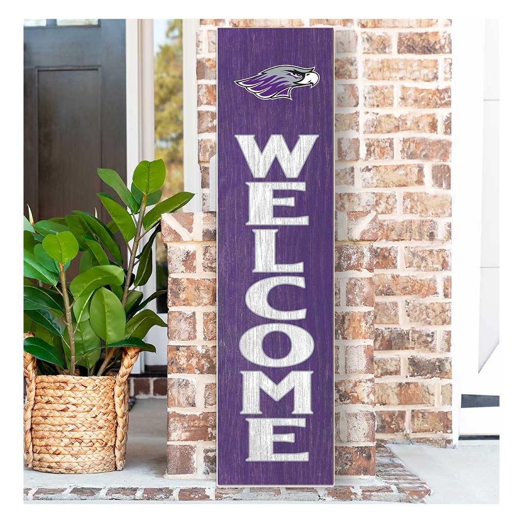 11x46 Leaning Sign Welcome University of Wisconsin Whitewater Warhawks