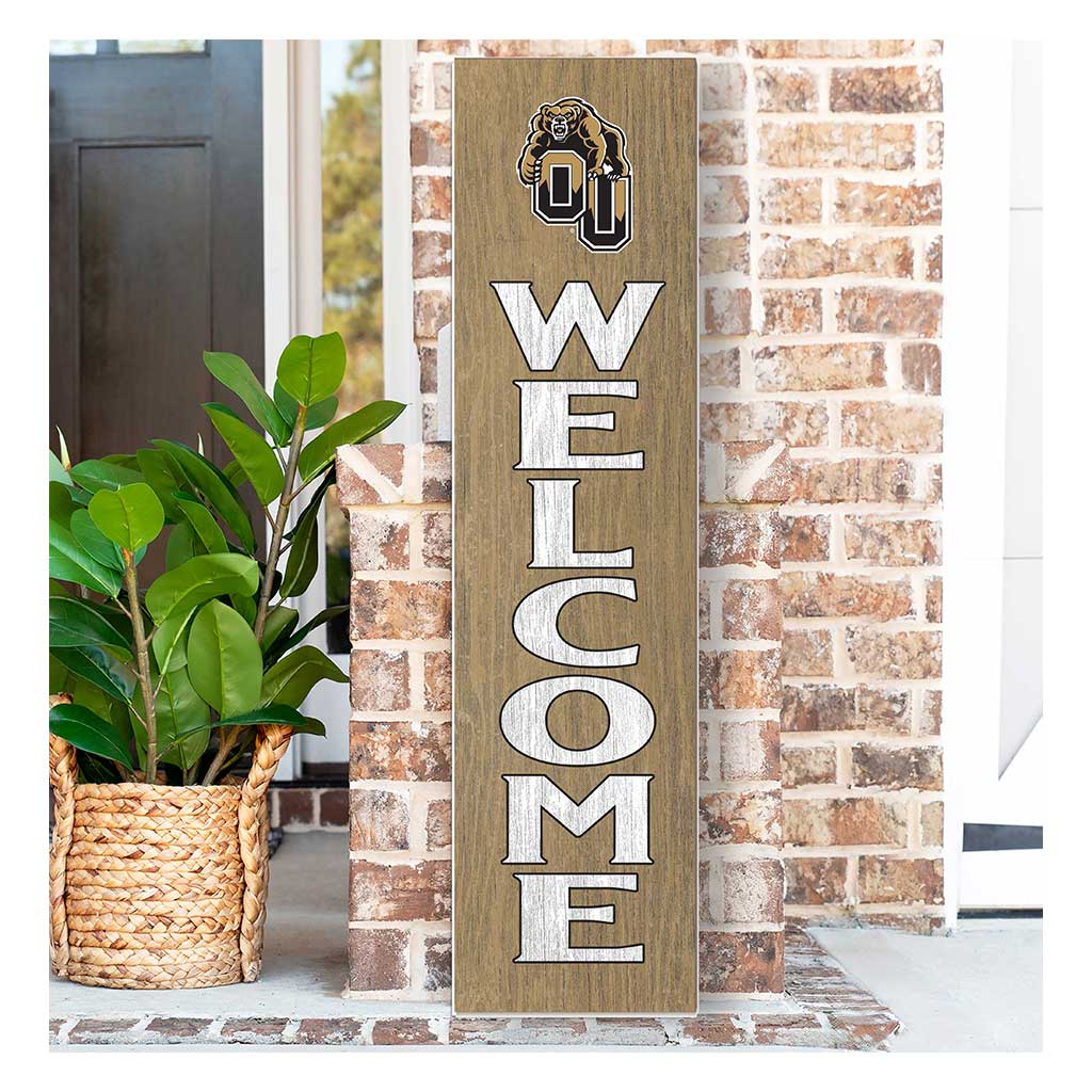 11x46 Leaning Sign Welcome Oakland University Golden Grizzlies