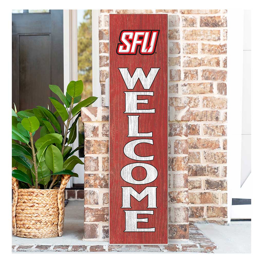 11x46 Leaning Sign Welcome Saint Francis Red Flash