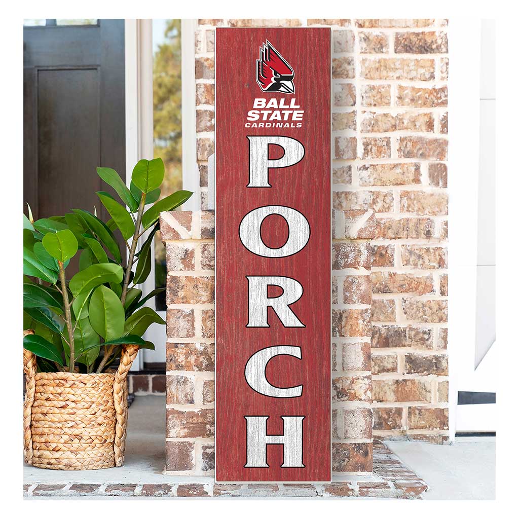 11x46 Leaning Sign Porch Ball State Cardinals