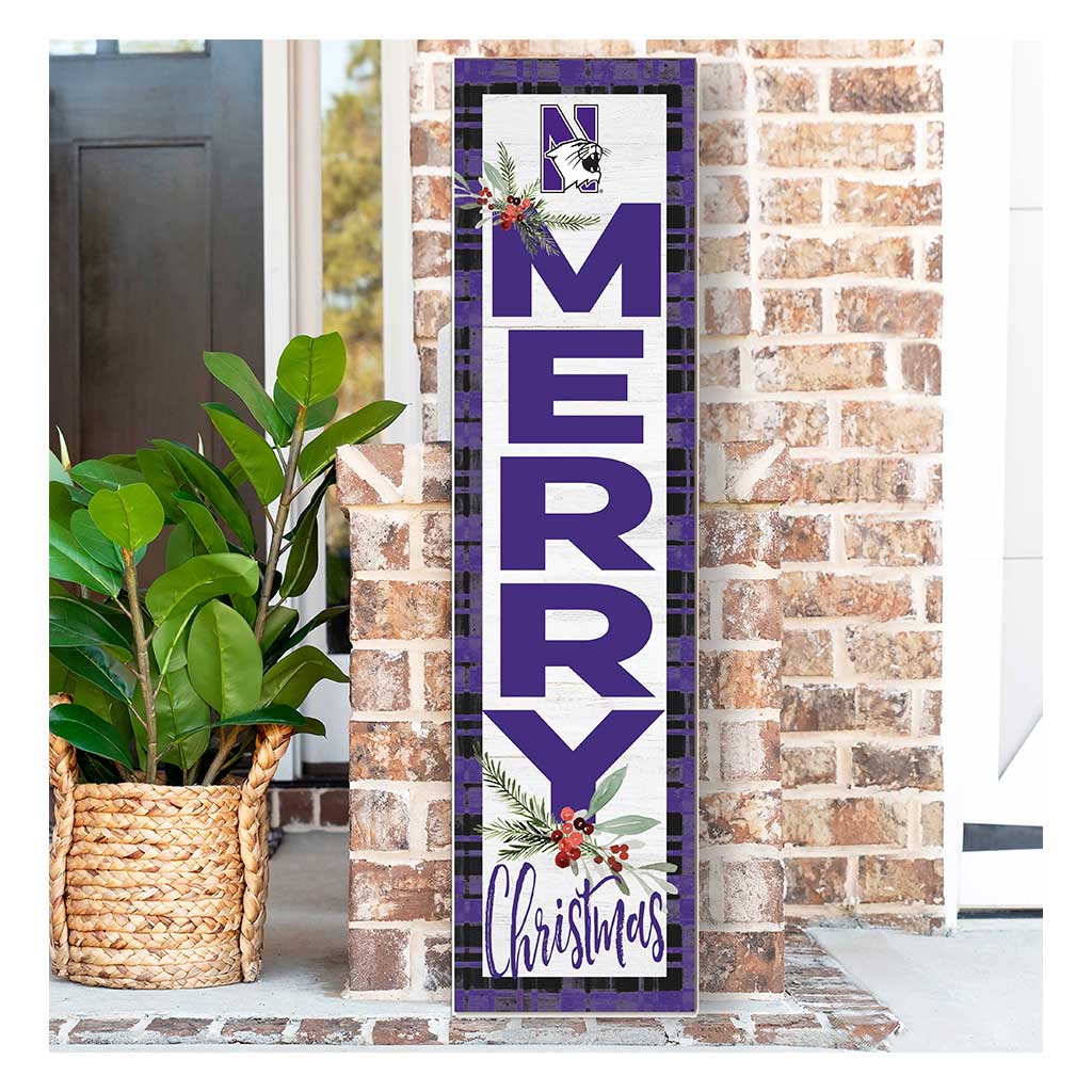 11x46 Merry Christmas Sign Northwestern Wildcats