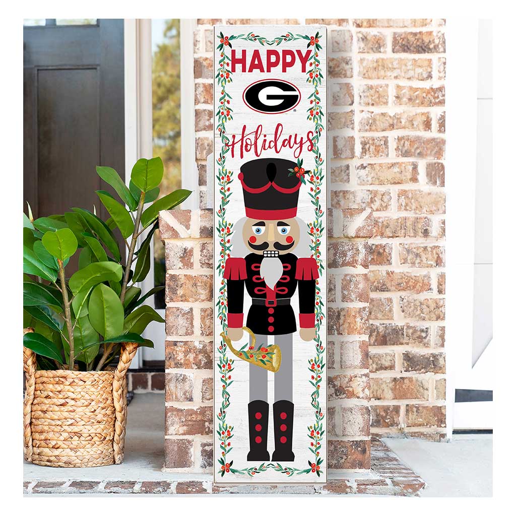 11x46 Leaning Sign Nutcracker Georgia Bulldogs