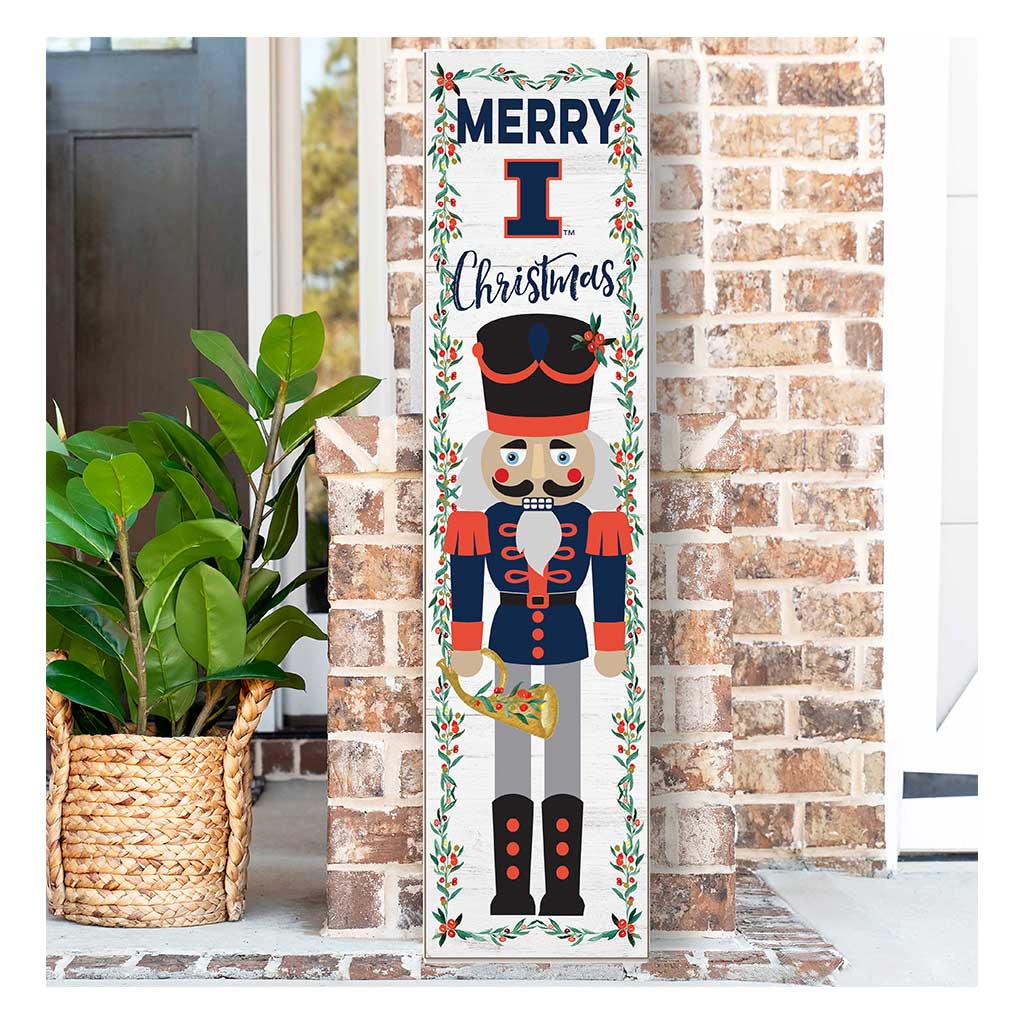 11x46 Leaning Sign Nutcracker Illinois Fighting Illini