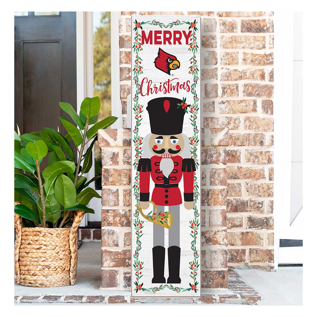 11x46 Leaning Sign Nutcracker Louisville Cardinals