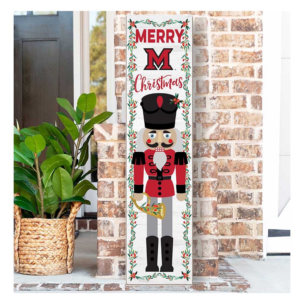 11x46 Leaning Sign Nutcracker Miami of Ohio Redhawks