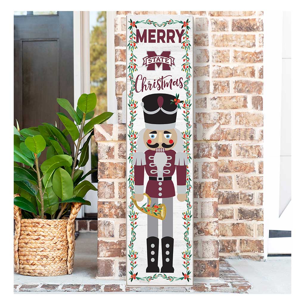 11x46 Leaning Sign Nutcracker Mississippi State Bulldogs
