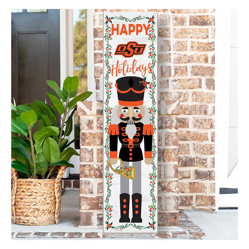 11x46 Leaning Sign Nutcracker Oklahoma State Cowboys