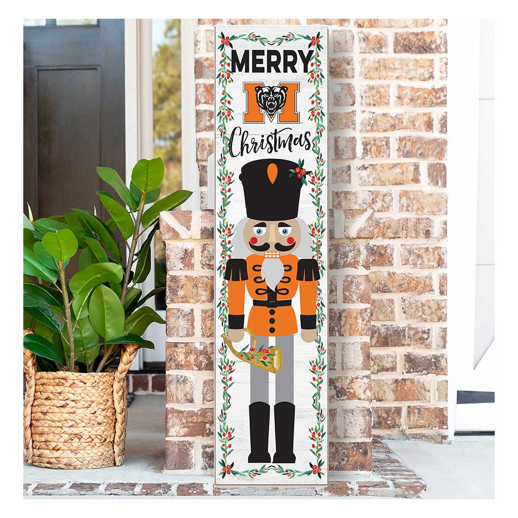 11x46 Leaning Sign Nutcracker Mercer Bears