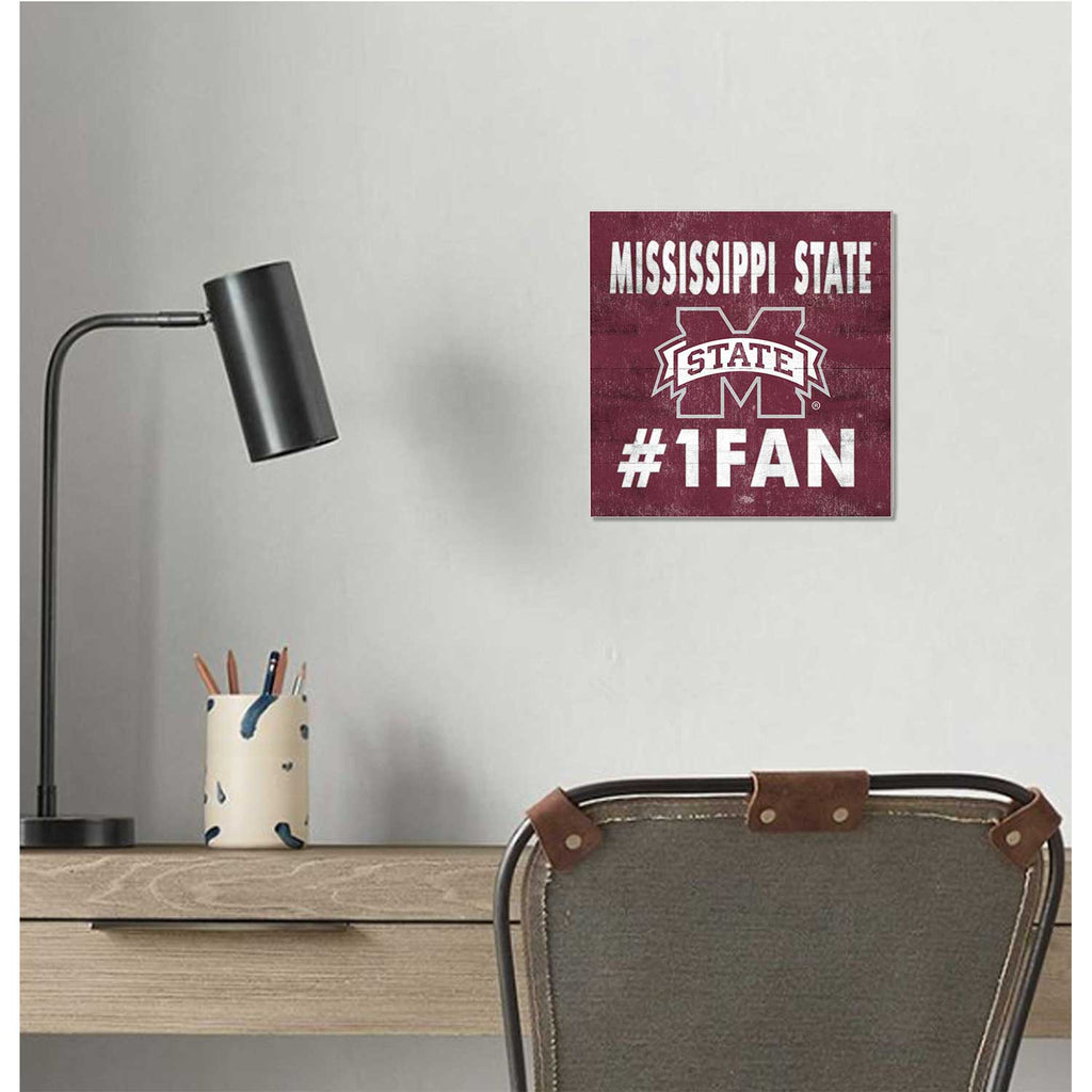 10x10 Team Color #1 Fan Mississippi State Bulldogs