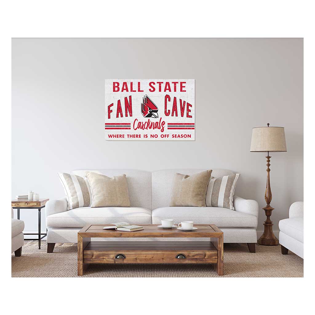 24x34 Retro Fan Cave Sign Ball State Cardinals