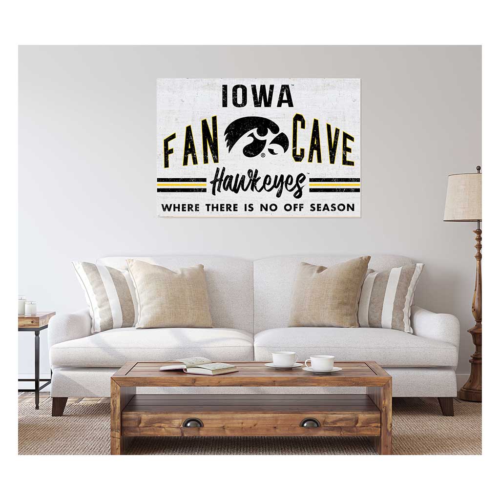 24x34 Retro Fan Cave Sign Iowa Hawkeyes