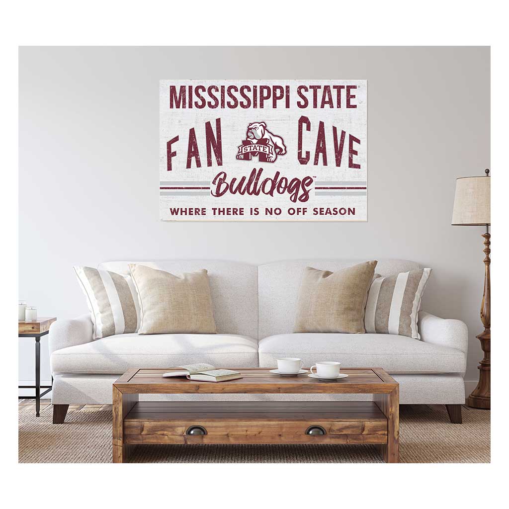 24x34 Retro Fan Cave Sign Mississippi State Bulldogs