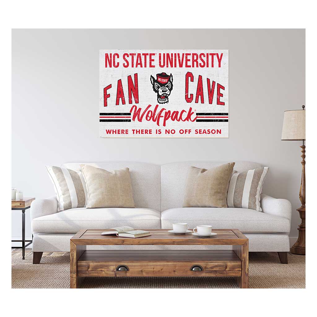 24x34 Retro Fan Cave Sign North Carolina State Wolfpack