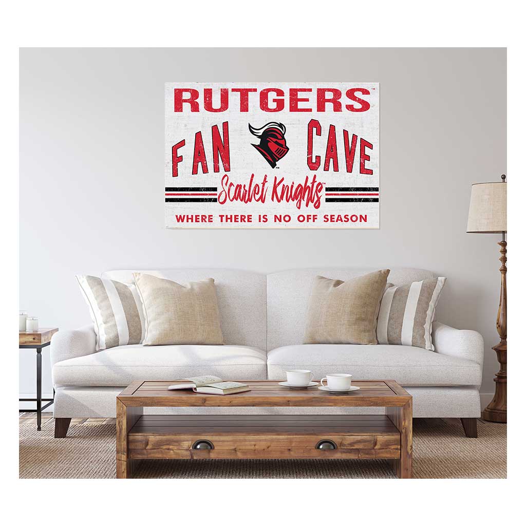 24x34 Retro Fan Cave Sign Rutgers Scarlet Knights